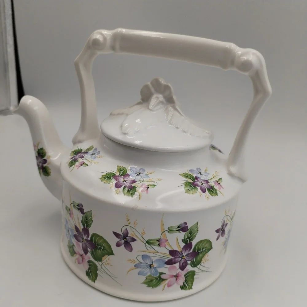 Arthur Wood England Violets Teapot‎ Floral Ceramic Tea Pot Vintage 6344 2-Cup